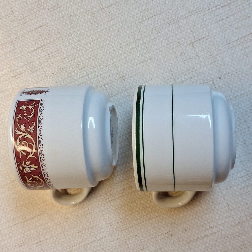 (2) Mid Century Modern Vintage Steelite England Stackable Mugs